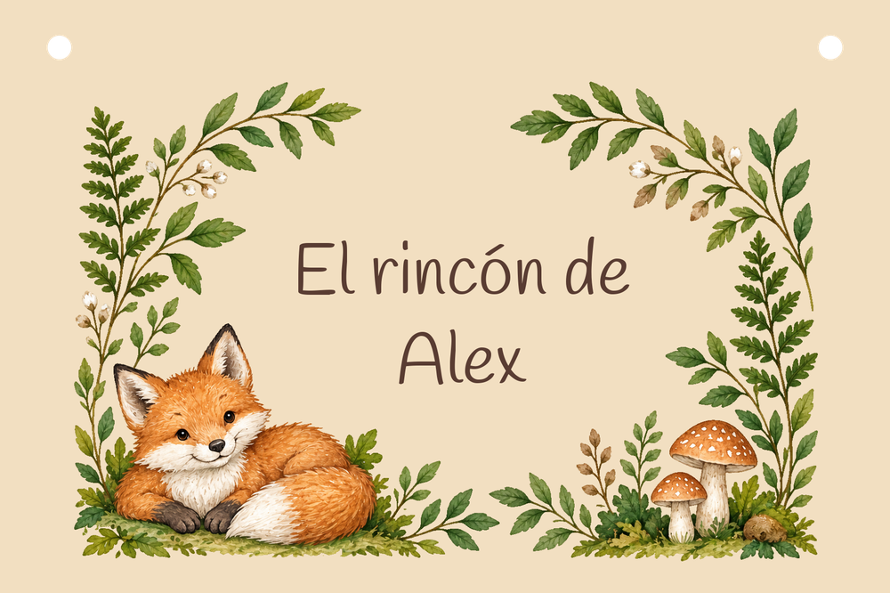 Aperçu numérique de la pancarte El rincón de Alex avec Bosque salvia.
