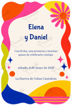 Invitación de boda personalizada diseño Retro editorial