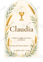 Invitación de Primera Comunión Trigal luminoso · Claudia