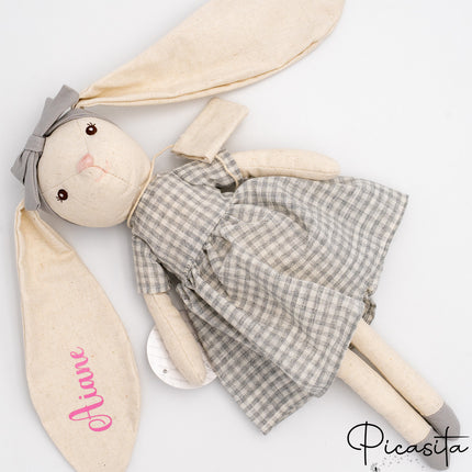 Poupée de chiffon Lapinette grise