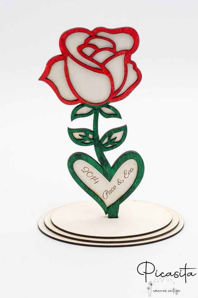 Fleur de la Saint-Valentin en bois