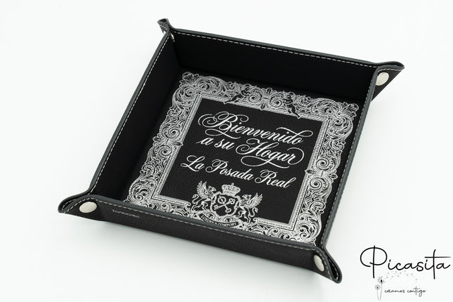 Plateau vide-poches en cuir