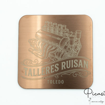 Sous-verres en acier gravés