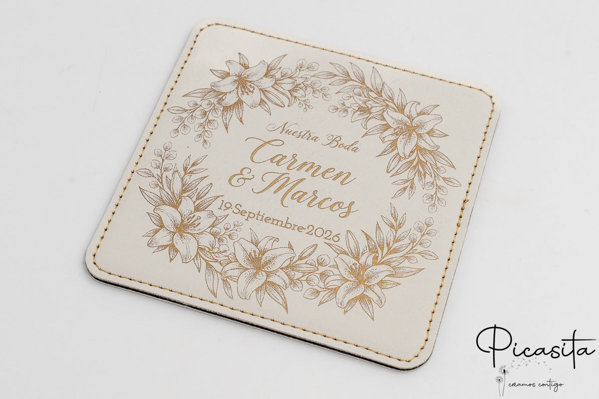 Sous-verres en cuir synthétique