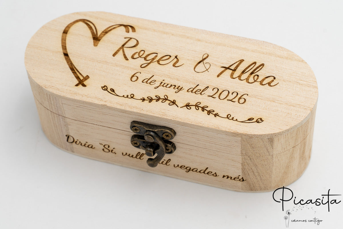 Coffret en Bois Personnalisé pour Mariés