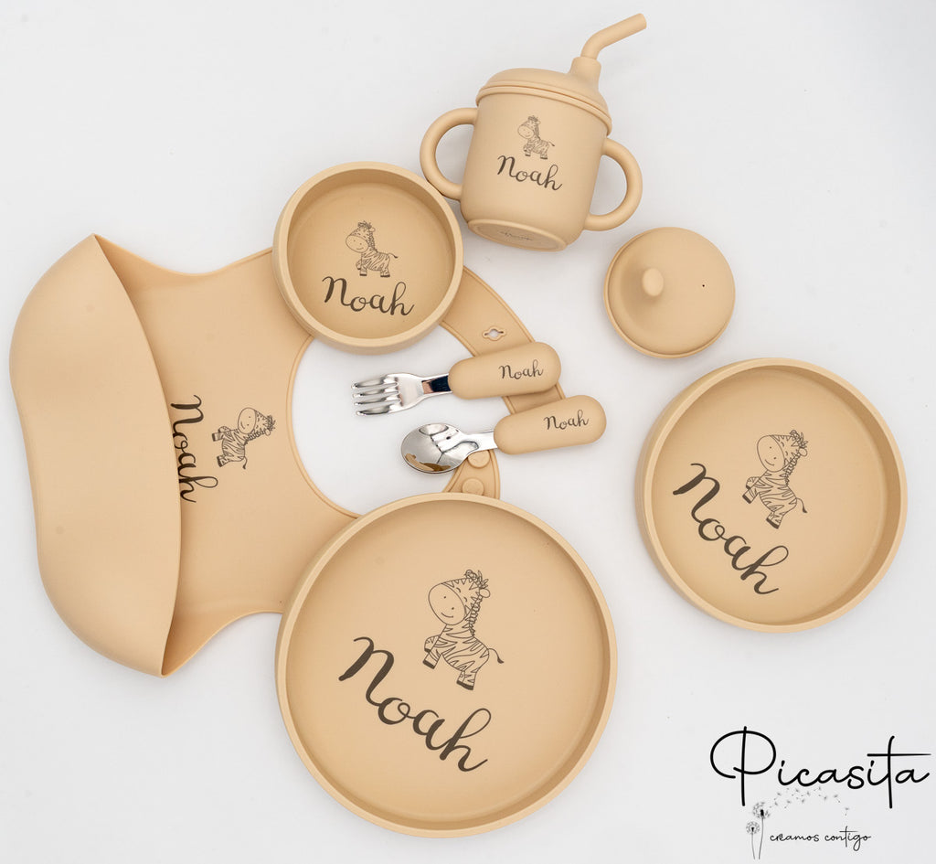 Vaisselle personnalisée pour bébé 7 pièces