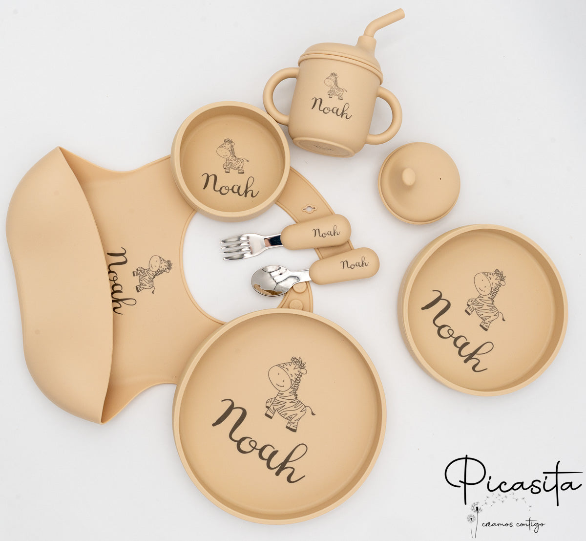 Vaisselle personnalisée pour bébé 7 pièces