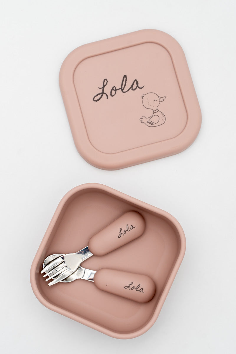 Boîte repas moyenne en silicone personnalisée