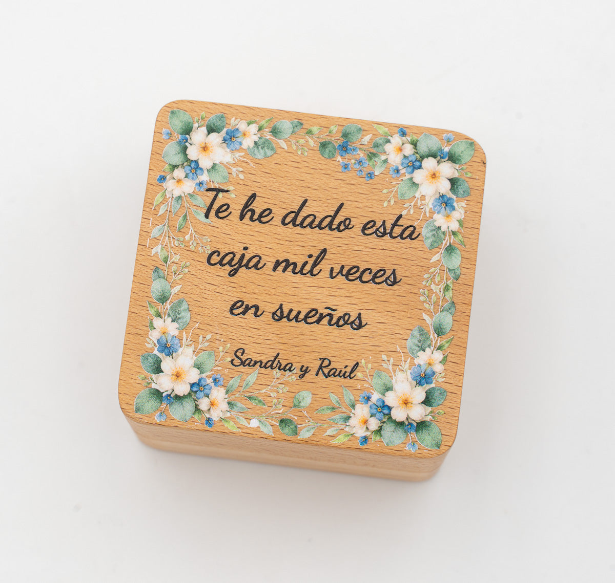 Boîte personnalisée pour alliance et bague de fiançailles