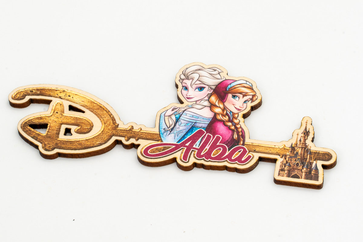Clé Disney avec prénom personnalisé et personnages de La Reine des neiges