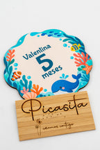 Cartes étapes bébé en bois personnalisées