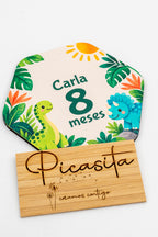 Cartes étapes bébé en bois personnalisées