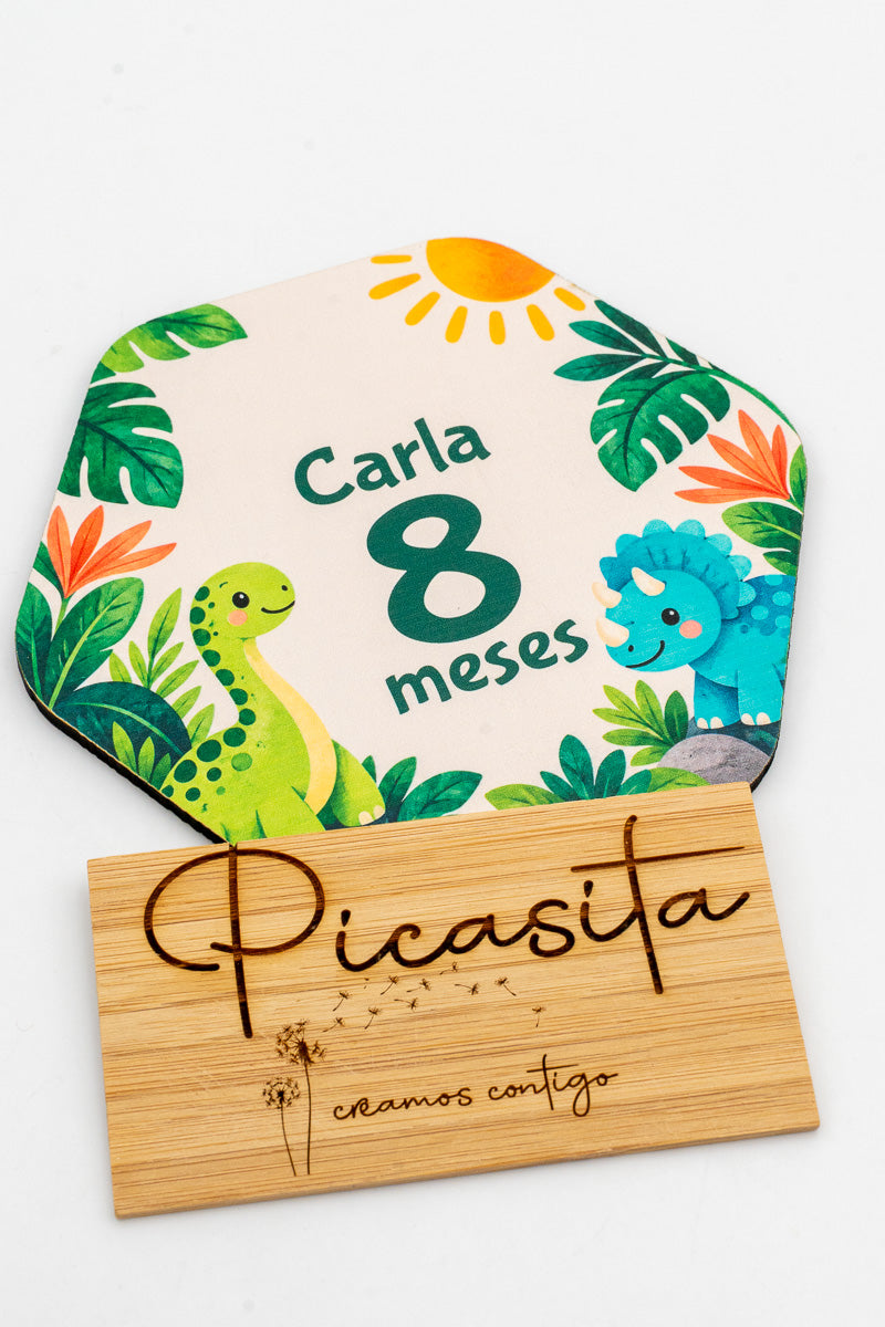 Cartes étapes bébé en bois personnalisées