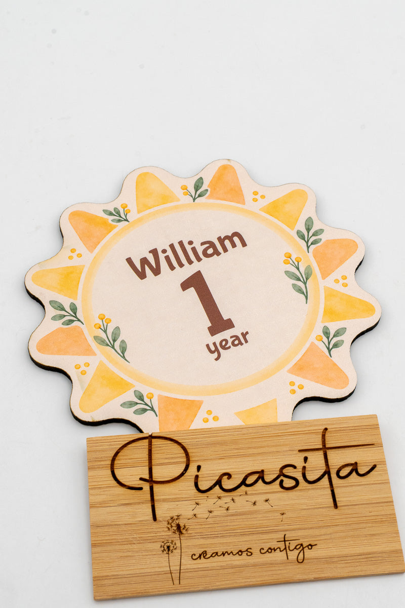 Cartes étapes bébé en bois personnalisées