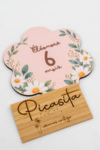Cartes étapes bébé en bois personnalisées
