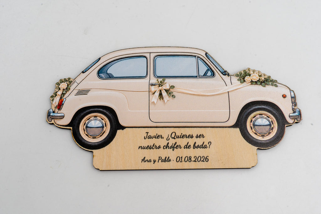 Veux-tu être mon chauffeur de mariage ? — Plaque en bois personnalisée