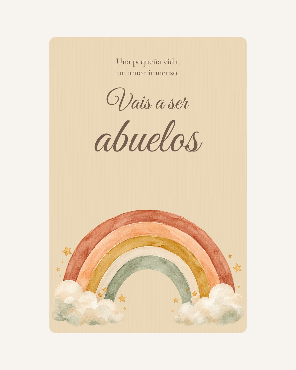 Aperçu de la plaque en bois Arc-en-ciel  pour annoncer une grossesse aux grands-parents, sans échographie.