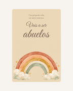 Aperçu de la plaque en bois Arc-en-ciel  pour annoncer une grossesse aux grands-parents, sans échographie.