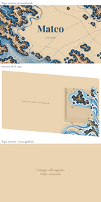 Représentation numérique: Boîte à montre personnalisée pour le marié — Atlas náutico. Boîte en bois de 24 × 16 cm ; montre non incluse.