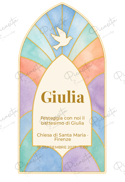 Invito al Battesimo Luz de vidriera · Giulia