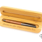 Stylo avec Étui en Bois - Boîte Large Stylo Marron