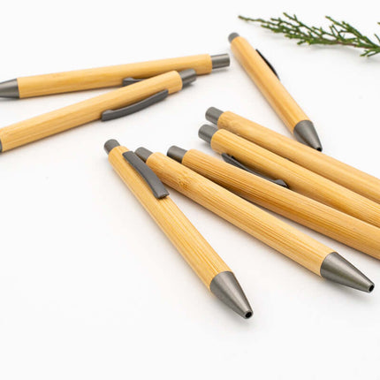 Bolígrafo de Madera Personalizado Bambu Clip Gris