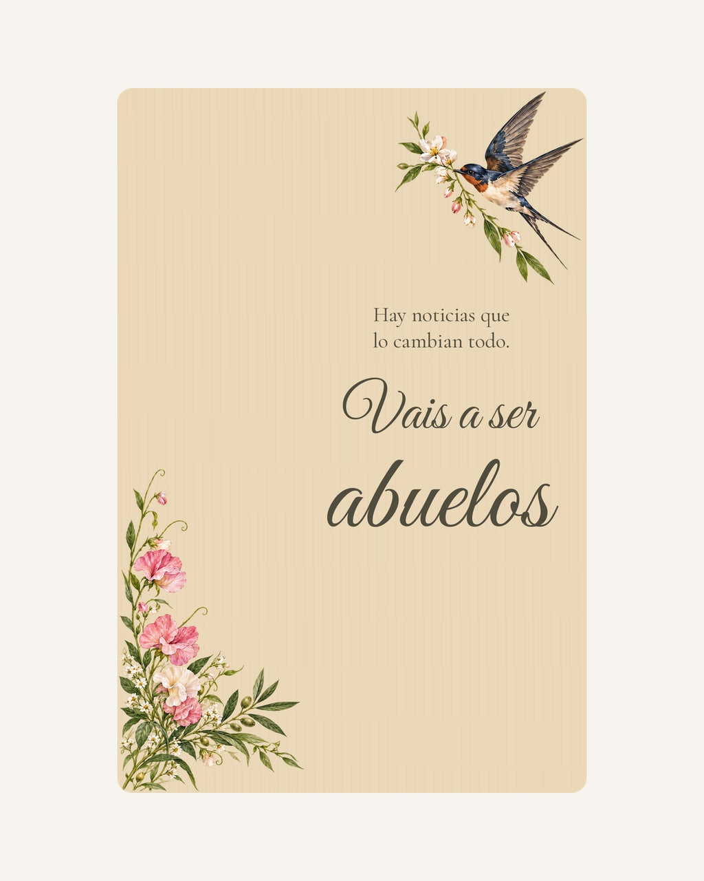 Aperçu de la plaque en bois Botanique  pour annoncer une grossesse aux grands-parents, sans échographie.