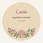 Aperçu de la plaque ronde de communion de 28 cm · Rose héritée