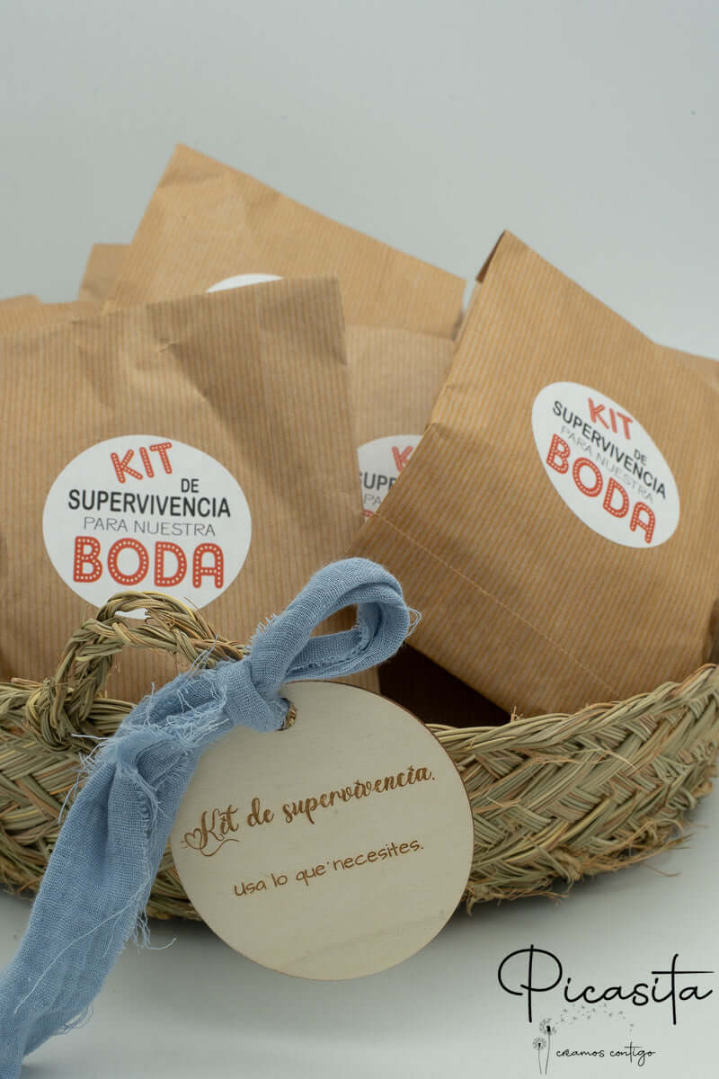 Cesto Kit de Supervivencia para Bodas