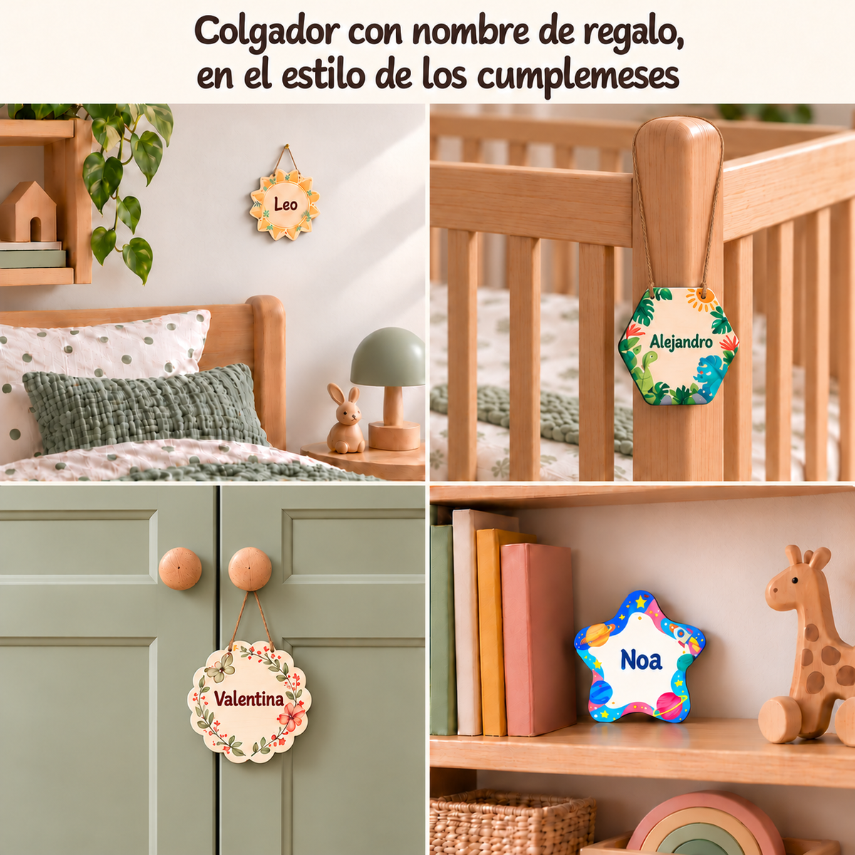 Cartes étapes bébé en bois personnalisées