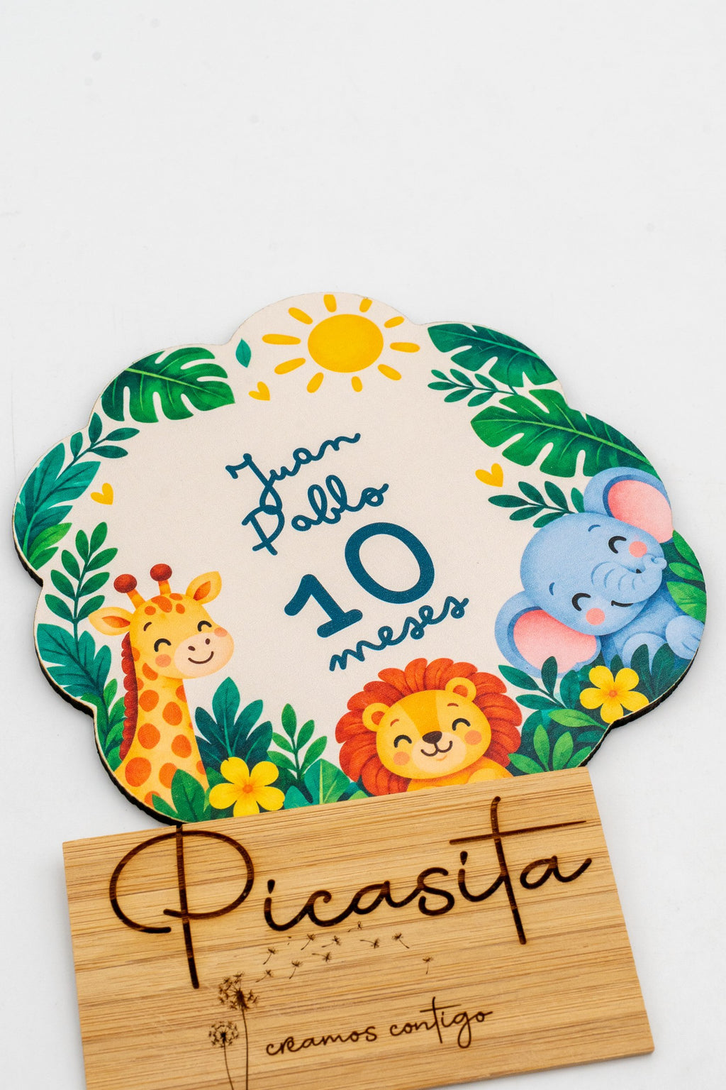 Cartes étapes bébé en bois personnalisées