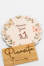 Cartes étapes bébé en bois personnalisées