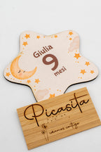 Cartes étapes bébé en bois personnalisées