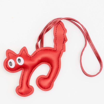 Colgantes para Bolsos de Cuero PU Gatos Rojo