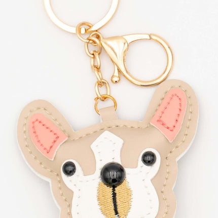 Colgantes para Bolsos de Cuero PU Perro Pug Beige