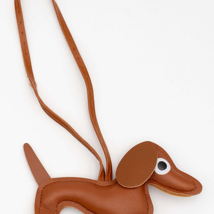 Colgantes para Bolsos de Cuero PU Perro Salchicha Marrón