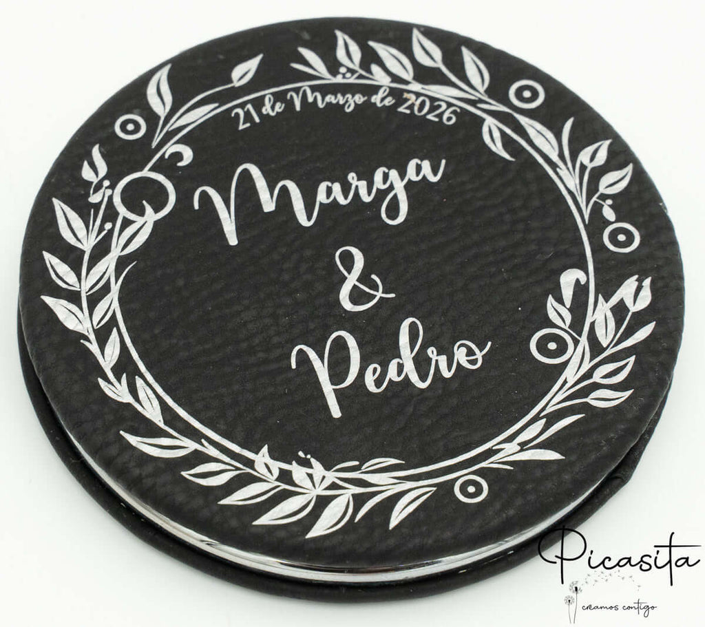 Espejos Personalizados Acero y Cuero PU