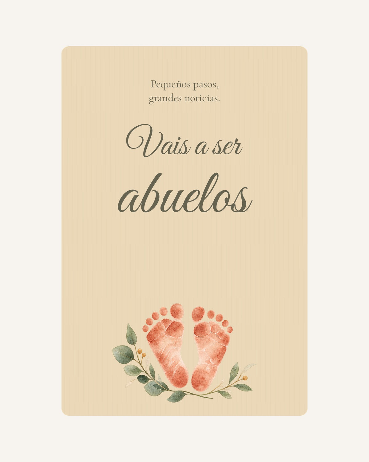 Aperçu de la plaque en bois Petites empreintes  pour annoncer une grossesse aux grands-parents, sans échographie.