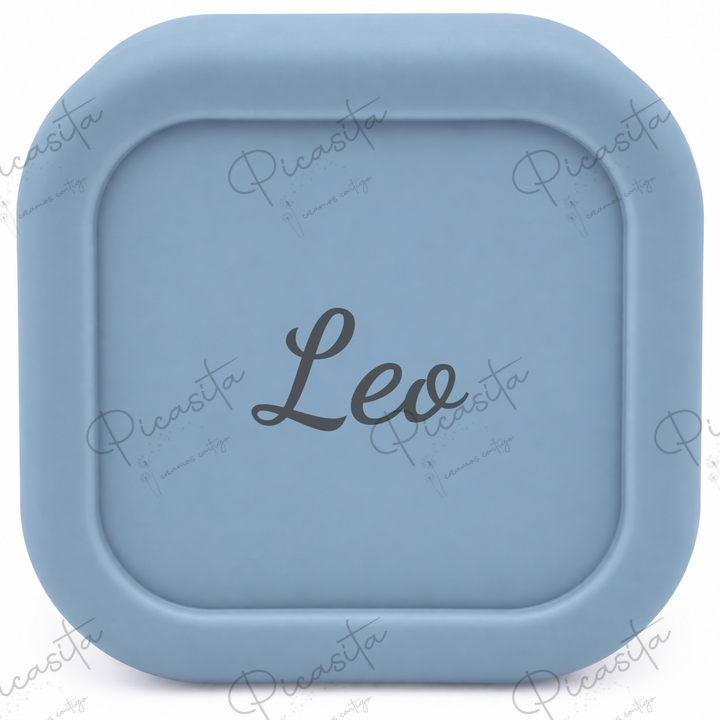 Tupper mediano de la versión Top, personalizado para Leo