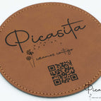 Rond / Noir sur Marron