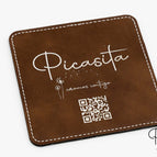 Carré / Argent sur Marron Rustique