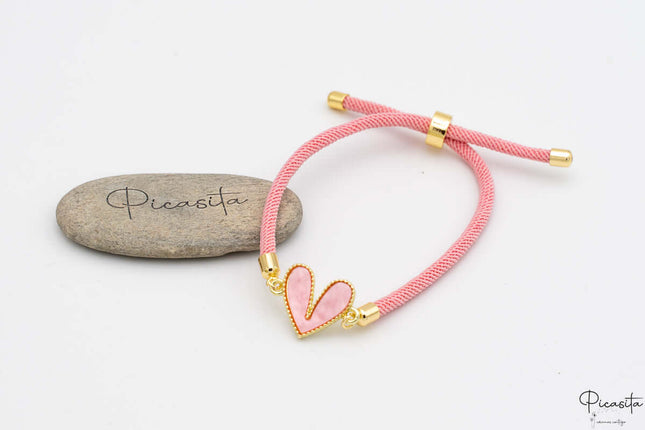 Pulsera Corazón Rosa Claro