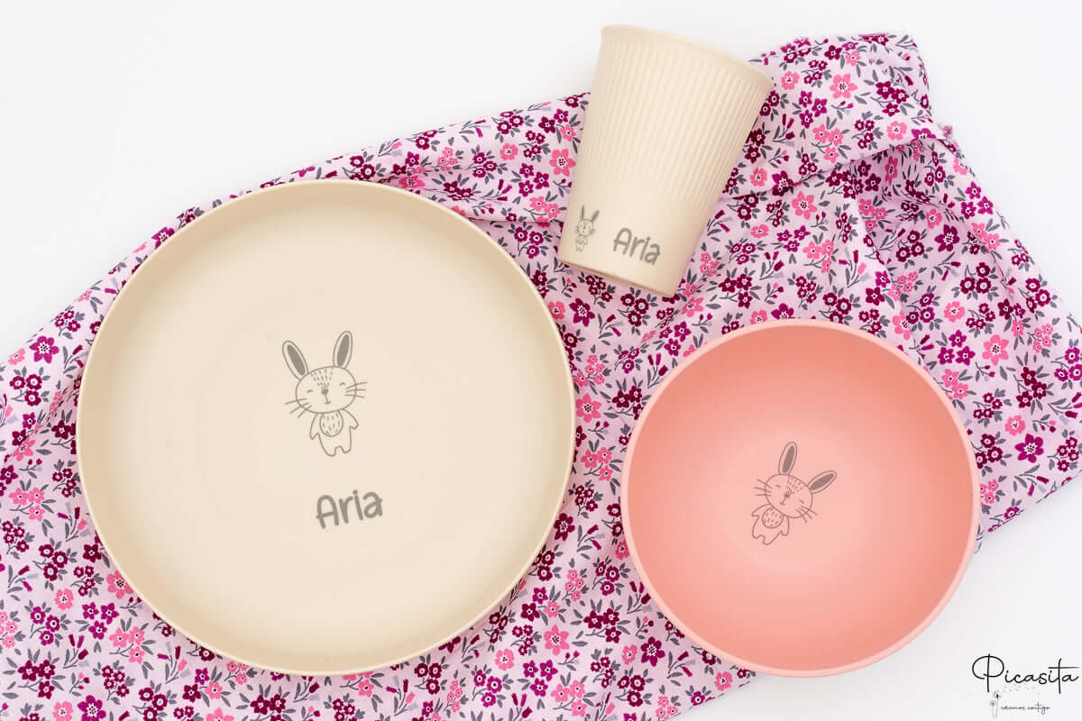 Set Vajilla Infantil Personalizada (Plato, Bol, Vaso)