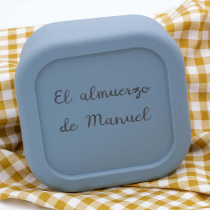 Tupper de Silicona Personalizados Grande (1000ml) Azul-Gris