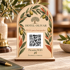 Simulation de Pancarte botanique avec QR Wi-Fi · vue de détail